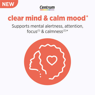 Centrum Clear Mind And Calm Mood Menopause Support Tablets With Clinically Studied Enxtra 30 Count
