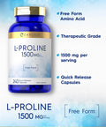 Carlyle L-Proline 1500Mg | 240 Capsules | Free Form | Non-Gmo, Gluten Free Supplement