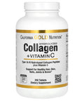 Hydrolyzed Collagen Peptides + Vitamin C By California Gold Nutrition - Support For Hair, Skin, Nails, Joints, & Bones - Featuring Type I & Iii Collagen Peptides - Gluten Free, Non-Gmo - 250 Tablets