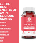 Nutriumph Apple Cider Vinegar Gummies With The Mother Vegan Weight Loss, Detox, Immune Support, Skin, Hair And Nails Men & Women With Vitamin B12 & Folate 60 Acv Gummy Vitamins