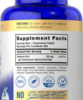 Carlyle Vitamin B6 | 25Mg | 250 Tablets | Vegetarian, Non-Gmo & Gluten Free Supplement
