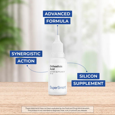 Supersmart Orthosilicic Acid Form of Silicon Found in Seawater Bone Joint Supplement Minerals for Healthy Skin Hair Nails NonGMO Gluten Free 30 ml