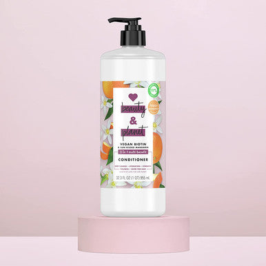 Love Beauty And Planet Silcone-Free Deep Cleanse, Hydrate, Strengthen, Volumize & Shine Vegan Biotin & Sun-Kissed Mandarin 5-in-1 Multi-Benefit Nourishing Conditioner for Hair, 32 Oz