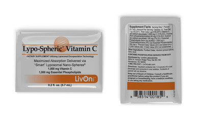 LivOn Laboratories Lypo Spheric Liposomal Vitamin C 1000mg 0.2 fl oz Individual 30 Packets