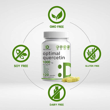 Quercetin Zinc Supplement - Quercetin 1000mg with Zinc, Vitamin C & D3 5000 IU - 120 Capsules, 2 Months Supply, Supports Healthy Immune & Anti- Inflammatory