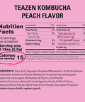 Teazen Peach Kombucha Tea Hydration Drink Mix Sugar Live Probiotics & Prebiotics 10 Sticks 1.76oz
