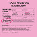 Teazen Peach Kombucha Tea Hydration Drink Mix Sugar Live Probiotics & Prebiotics 10 Sticks 1.76oz