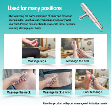 2 In 1 Trigger Points Massage Tool Stainless Steel T-Bar Deep Tissue Massage Tool For Pain Relief Full-Body Fascial Relaxation Ideal For Shoulders, Neck, Legs, And Arms Perfect For Sports Therapy