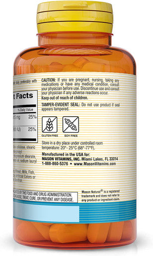 Mason Natural Calcium Citrate Plus Vitamin D3 - Strengthens Muscle Function, for Bone and Overall Health, 60 Caplets (Pack of 3)