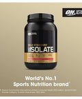 Optimum Nutrition On Gold Standard 100% Isolate Pure Whey Protein Naturally Occurring Bcaas And Glutamine Pre And Post Workout Strawberry Flavour 31 Servings 930 G
