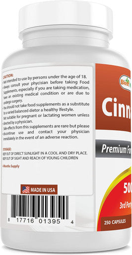 Best Naturals Cinnamon 500 mg & Magnesium Oxide 500 mg