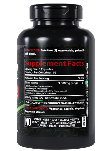 Healthfare Organic Bitter Melon Extract 9500Mg | 200 Capsules | Ultra Concentrated | Digestive Health Support | Extra Strength