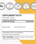 Supersmart Bacillus Subtilis 3 Billion CFU Per Day Probiotic Strain Improve Natural Defences Help with External Attacks NonGMO Gluten Free 60 DR Capsules