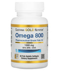 California Gold Nutrition Omega 800 Pharmaceutical Grade Fish Oil, 80% Epa/Dha, Triglyceride Form, 1,000 Mg, 30 Fish Gelatin Softgels, 2 Pack