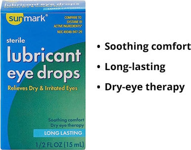 Sunmark Sterile Lubricating Tears Eye Drops 0.5 Oz By Sunmark
