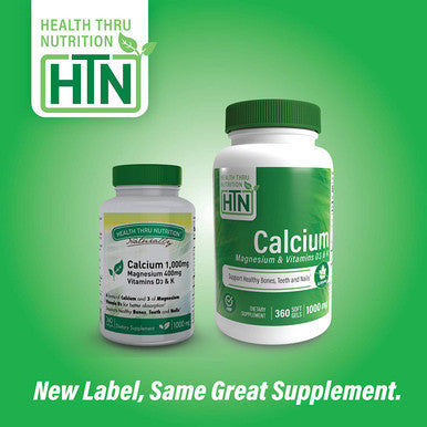 Health Thru Nutrition Calcium 1000mg and Magnesium 400mg with Vitamin D3 K 360 Softgels 4 Month Supply