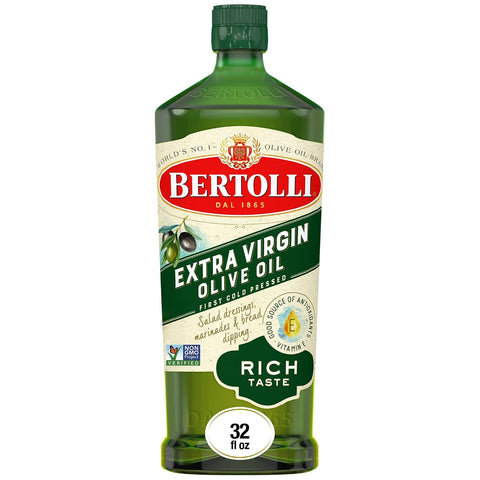 Bertolli Extra Virgin Olive Oil, Rich Taste, First Cold Pressed, Contains Polyphenols, 101.4 fl oz