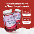Chewable Iron Supplement For Women and Men Cherry Flavor Iron Vitamin C Soft Chew For Max Absorption Iron As Ferrous Fumarate Ideal For Anemia And Iron Deficiency 2 Month Supply