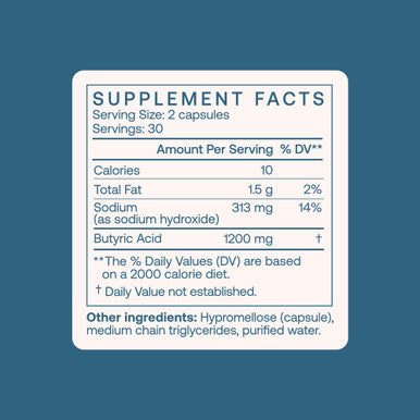 BodyBio Sodium Butyrate 600 mg 100 Capsules
