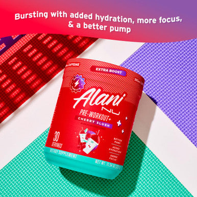 Alani Nu Pre Workout+ Powder Frozen Lemonade Extra Boost Sugar Free 300mg Caffeine L-Theanine Beta-Alanine Citrulline 30 Servings