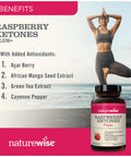 Naturewise Raspberry Ketones Plus - Advanced Ketones In Raspberry Blend Supports Antioxidant Health, Boosts Energy, Supports Weig