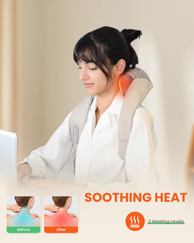 Cordless Neck Massager With Heat, 4D Deep Kneading Neck Shoulder Massager For Pain, Shiatsu Back Massager Pillow For Neck And Shoulder, Gifts For Men, Women