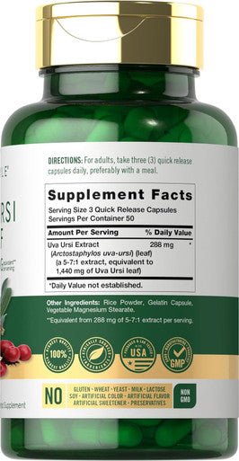 Carlyle Uva Ursi Capsules | 1440mg | 150 Count | Herbal Leaf Extract | Non-GMO | Gluten Supplement