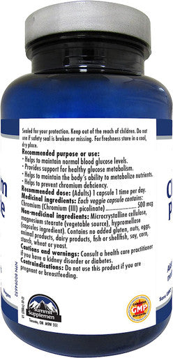 Summit Supplements, Chromium Picolinate 500 Mcg, 150 Veggie Caps, Professional Series, 150 Count