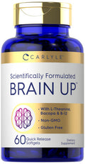 Carlyle Brain Up Supplement 60 Softgels With L-Theanine Bacopa & B-12 Non-Gmo Gluten Free