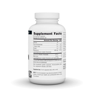 Source s Magnesium Malate, Magnesium Malic Supplement, Non GMO, 3750 MG - 200 Capsules