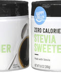 Happy Belly Stevia Sweetener Powder, Zero Calorie Sugar Substitute for Baking and Drinks, 9.8 ounce Bottle (Pack of 2)