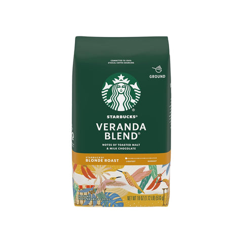 Starbucks Ground Coffee, Starbucks Blonde Roast Hot or Iced Coffee, Veranda Blend, 28 oz