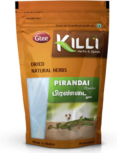 KILLI Pirandai | Hadjod | Veld Grape | Cissus quadrangularis | Nalleru Powder, 100g (Pack of 2)