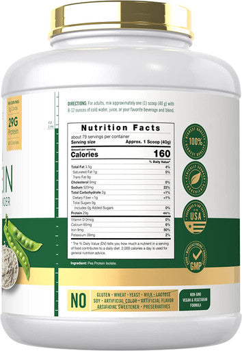 Carlyle Pea Protein Powder 7lb | Unflavored | 29G Protein | Non-GMO, Gluten, and Soy-Free | Vegetarian Protein Powder