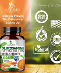 Glucosamine Chondroitin MSM Turmeric Boswellia 2100mg - Max Strength Joint Comfort Support - Dietary Supplement with Bromelain, Supports Healthy Joint Structure, Function & Comfort - 180 Capsules