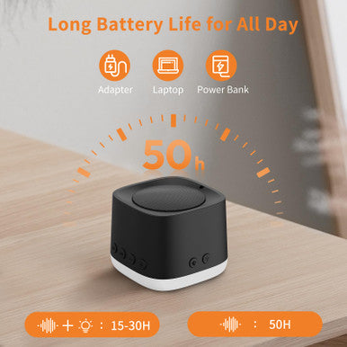 Homebest Portable Sound MachineMini Travel White Noise Machine For Sleeping With Breathing Night Light 16 Soothing Sounds Timer Rechargeable Brown Noise Sound Machine For SleepAdultsOffice Privacy(Black)