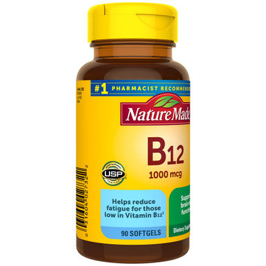 Nature Made Vitamin B12 1000 Mcg Dietary Supplement For Energy Metabolism Support 90 Softgels 90 Day Supply