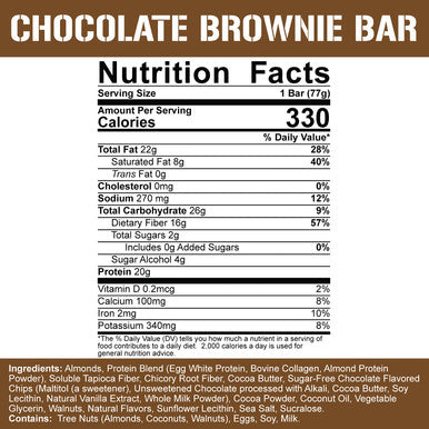 Rich Piana 5% Nutrition Knock The Carb Out Keto"KTCO" Bars, High Protein Cookie Snack, 2 Grams Net , Keto-Friendly Meal Replacement with Fiber, Egg Whites, 10 Count (Chocolate Brownie Bar)