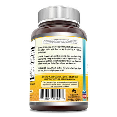 Amazing Omega Norwegian Cod Liver Oil 1000 Mg 250 Softgels | Lemon Flavor