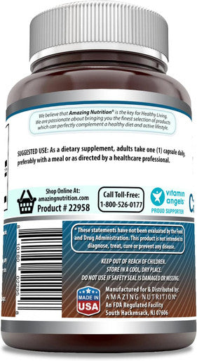 Amazing Nutrition Formulas Calcium Pyruvate 1500mg Per Serving 120 Capsules Supplement | Non-GMO | Gluten | Made in USA