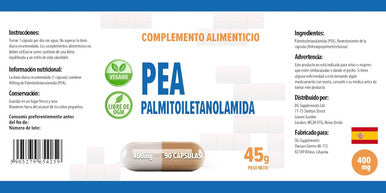 Hepatica Palmitoylethanolamide Pea 400Mg 90 Vegan Capsules, Certificate Of Analysis By Agrolab Germany, High Strength Supplement, Gluten And Gmo ,90 Count (Pack Of 1)