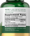 Sage Supplement 1600Mg | 180 Capsules | High Potency | Non-Gmo, Gluten Free | By Carlyle