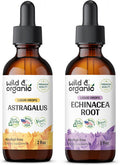 Wild & Organic Astragalus Tincture 2 Fl Oz & Echinacea Tincture 2 Fl Oz