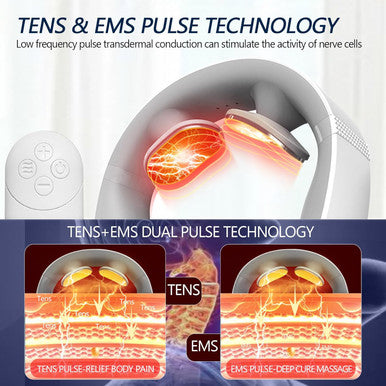 Inshuey Neck Massager For Pain Relief With Heat Portable Electric Pulse Deep Tissue Trigger Point Cervical Massager For Women Men Gifts Fsa Or Hsa Eligible