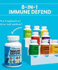 Immune Defense Support Supplement 8 In 1 W/Zinc 50Mg Quercetin, Vit C 1000Mg, Vitamin D3 5000 Iu, Elderberry, Turmeric Curcumin