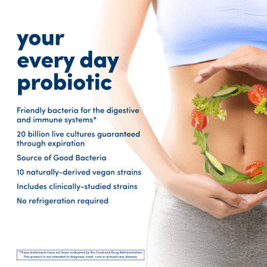 American Health Daily Care Probiotic Complex 20 Billion Microorganisms - Clinically Studied Strains - Advanced Support For Everyday Digestive & Immune Health - 30 Capsules 30 Total Servings