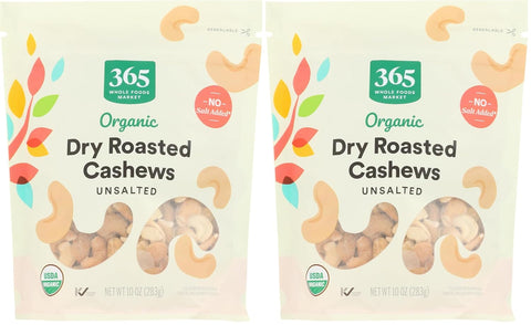 365 by Whole Foods Market, Organic Roasted & Salted Cashews, 10 Ounce