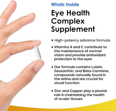 Lutein Supplement For Eyes - Lutein And Zeaxanthin Supplement Enriched With Vitamin A, B2 Which Supports Normal Vision & Zinc Eye Vitamins - Made In The Uk Lutein Eye Health Complex By Leaf