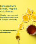 Manuka Honey Lozenges, Lemon Lozenges for Sore Throat Relief, 15 Honey Cough Drops (2.1 oz) ÃƒÂ¢Ã¢â€šÂ¬Ã¢â‚¬Å“ Dry Mouth Lozenges infused with Propolis & Echinacea, made with Raw Honey for Immune Support