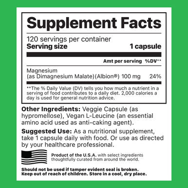Jigsaw Health MagPure Malate, Premium Magnesium Capsules, 120 Capsules